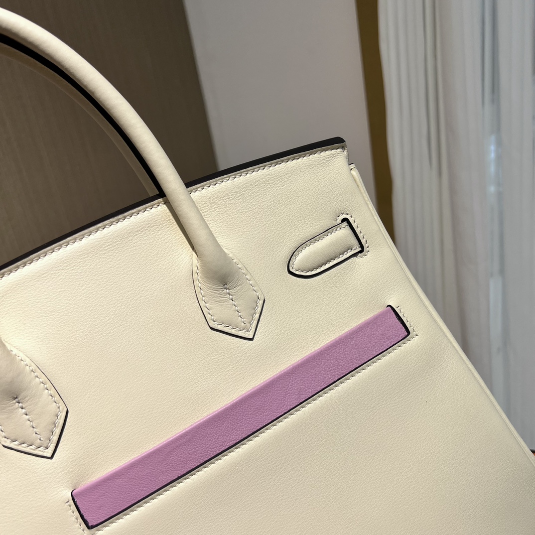 Hermes Birkin 30CM Swift Leather Handbag White 